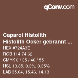 Código de color: Caparol Histolith - Histolith Ocker gebrannt 0 | qconv.com