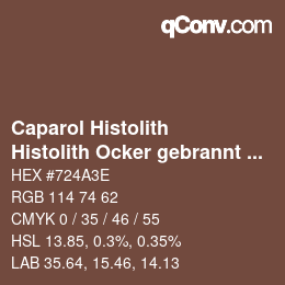 Código de color: Caparol Histolith - Histolith Ocker gebrannt 0 | qconv.com