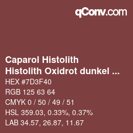 Color code: Caparol Histolith - Histolith Oxidrot dunkel 0 | qconv.com