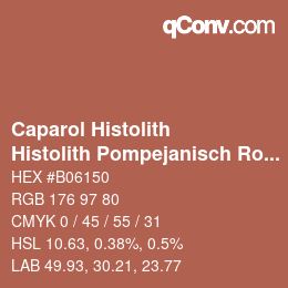 Código de color: Caparol Histolith - Histolith Pompejanisch Rot 25 | qconv.com