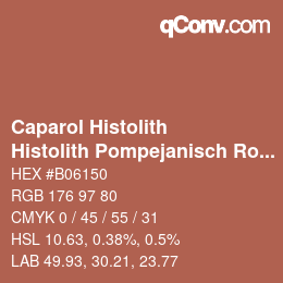 Código de color: Caparol Histolith - Histolith Pompejanisch Rot 25 | qconv.com