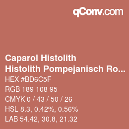 Código de color: Caparol Histolith - Histolith Pompejanisch Rot 30 | qconv.com