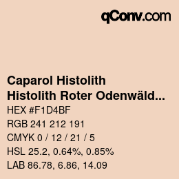 Código de color: Caparol Histolith - Histolith Roter Odenwälder Ocker 50 | qconv.com