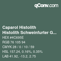 Color code: Caparol Histolith - Histolith Schweinfurter Grün 0 | qconv.com