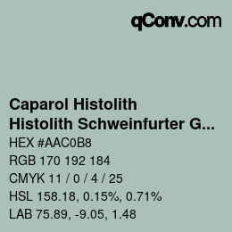 Código de color: Caparol Histolith - Histolith Schweinfurter Grün 40 | qconv.com