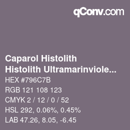 Color code: Caparol Histolith - Histolith Ultramarinviolett dunkel 10 | qconv.com