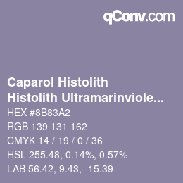 Code couleur: Caparol Histolith - Histolith Ultramarinviolett hell 0 | qconv.com