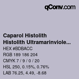 カラーコード: Caparol Histolith - Histolith Ultramarinviolett hell 20 | qconv.com