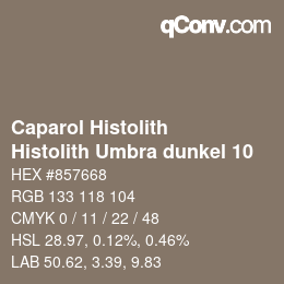 Farbcode: Caparol Histolith - Histolith Umbra dunkel 10 | qconv.com