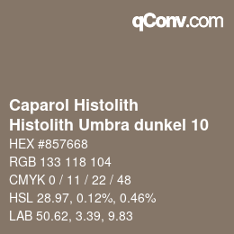 カラーコード: Caparol Histolith - Histolith Umbra dunkel 10 | qconv.com