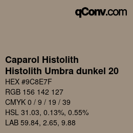 Color code: Caparol Histolith - Histolith Umbra dunkel 20 | qconv.com