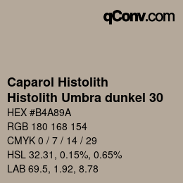 カラーコード: Caparol Histolith - Histolith Umbra dunkel 30 | qconv.com