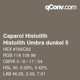 Código de color: Caparol Histolith - Histolith Umbra dunkel 5 | qconv.com