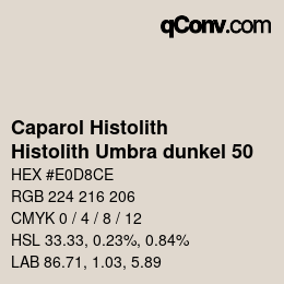 Farbcode: Caparol Histolith - Histolith Umbra dunkel 50 | qconv.com