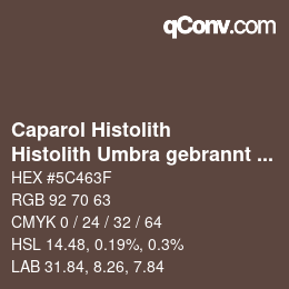 Color code: Caparol Histolith - Histolith Umbra gebrannt 0 | qconv.com