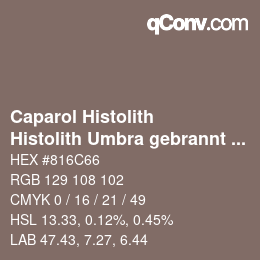 カラーコード: Caparol Histolith - Histolith Umbra gebrannt 20 | qconv.com