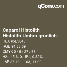 Code couleur: Caparol Histolith - Histolith Umbra grünlich 0 | qconv.com