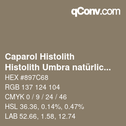 Color code: Caparol Histolith - Histolith Umbra natürlich 20 | qconv.com