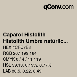 Color code: Caparol Histolith - Histolith Umbra natürlich 50 | qconv.com