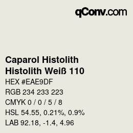 Color code: Caparol Histolith - Histolith Weiß 110 | qconv.com