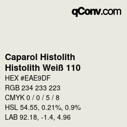 Code couleur: Caparol Histolith - Histolith Weiß 110 | qconv.com