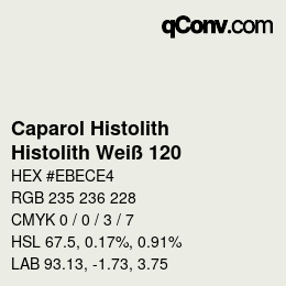 カラーコード: Caparol Histolith - Histolith Weiß 120 | qconv.com