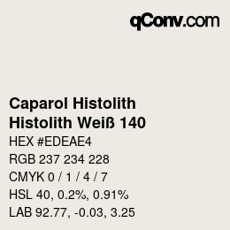 Código de color: Caparol Histolith - Histolith Weiß 140 | qconv.com