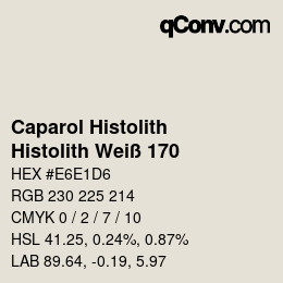 Código de color: Caparol Histolith - Histolith Weiß 170 | qconv.com