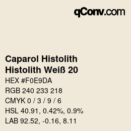 カラーコード: Caparol Histolith - Histolith Weiß 20 | qconv.com