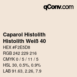 Código de color: Caparol Histolith - Histolith Weiß 40 | qconv.com