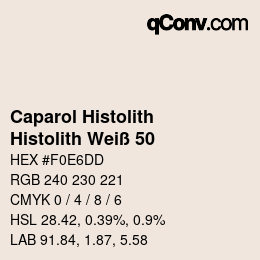 Código de color: Caparol Histolith - Histolith Weiß 50 | qconv.com