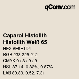 Código de color: Caparol Histolith - Histolith Weiß 65 | qconv.com