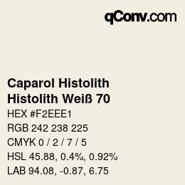 Código de color: Caparol Histolith - Histolith Weiß 70 | qconv.com