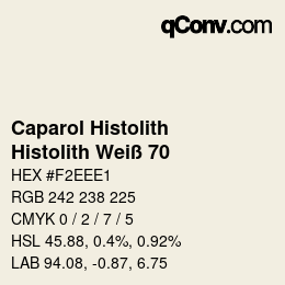 カラーコード: Caparol Histolith - Histolith Weiß 70 | qconv.com