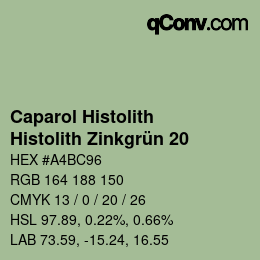 カラーコード: Caparol Histolith - Histolith Zinkgrün 20 | qconv.com