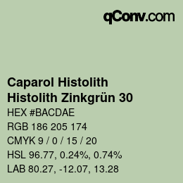 Código de color: Caparol Histolith - Histolith Zinkgrün 30 | qconv.com