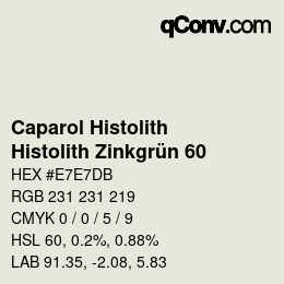 Farbcode: Caparol Histolith - Histolith Zinkgrün 60 | qconv.com