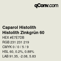 Color code: Caparol Histolith - Histolith Zinkgrün 60 | qconv.com