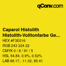 Código de color: Caparol Histolith - Histolith-Volltonfarbe Gelb | qconv.com