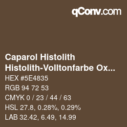 カラーコード: Caparol Histolith - Histolith-Volltonfarbe Oxidbraun | qconv.com