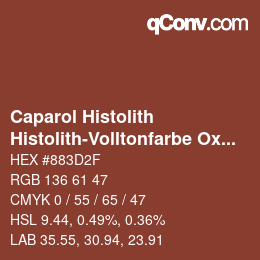 Farbcode: Caparol Histolith - Histolith-Volltonfarbe Oxidrot | qconv.com