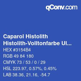 Código de color: Caparol Histolith - Histolith-Volltonfarbe Ultramarinblau | qconv.com