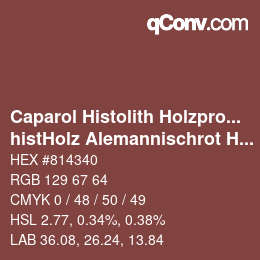 Code couleur: Caparol Histolith Holzprogramm - histHolz Alemannischrot H 502 | qconv.com