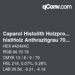 Farbcode: Caparol Histolith Holzprogramm - histHolz Anthrazitgrau 7016 | qconv.com