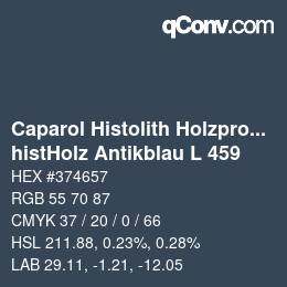 カラーコード: Caparol Histolith Holzprogramm - histHolz Antikblau L 459 | qconv.com