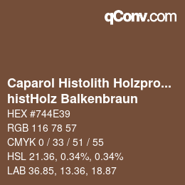 Farbcode: Caparol Histolith Holzprogramm - histHolz Balkenbraun | qconv.com