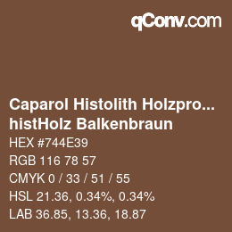 Color code: Caparol Histolith Holzprogramm - histHolz Balkenbraun | qconv.com