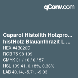 Farbcode: Caparol Histolith Holzprogramm - histHolz Blauanthrazit L 458 | qconv.com