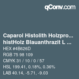 カラーコード: Caparol Histolith Holzprogramm - histHolz Blauanthrazit L 458 | qconv.com