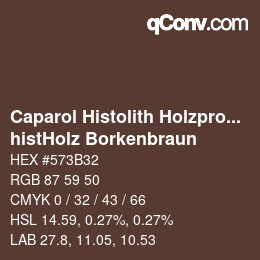 カラーコード: Caparol Histolith Holzprogramm - histHolz Borkenbraun | qconv.com